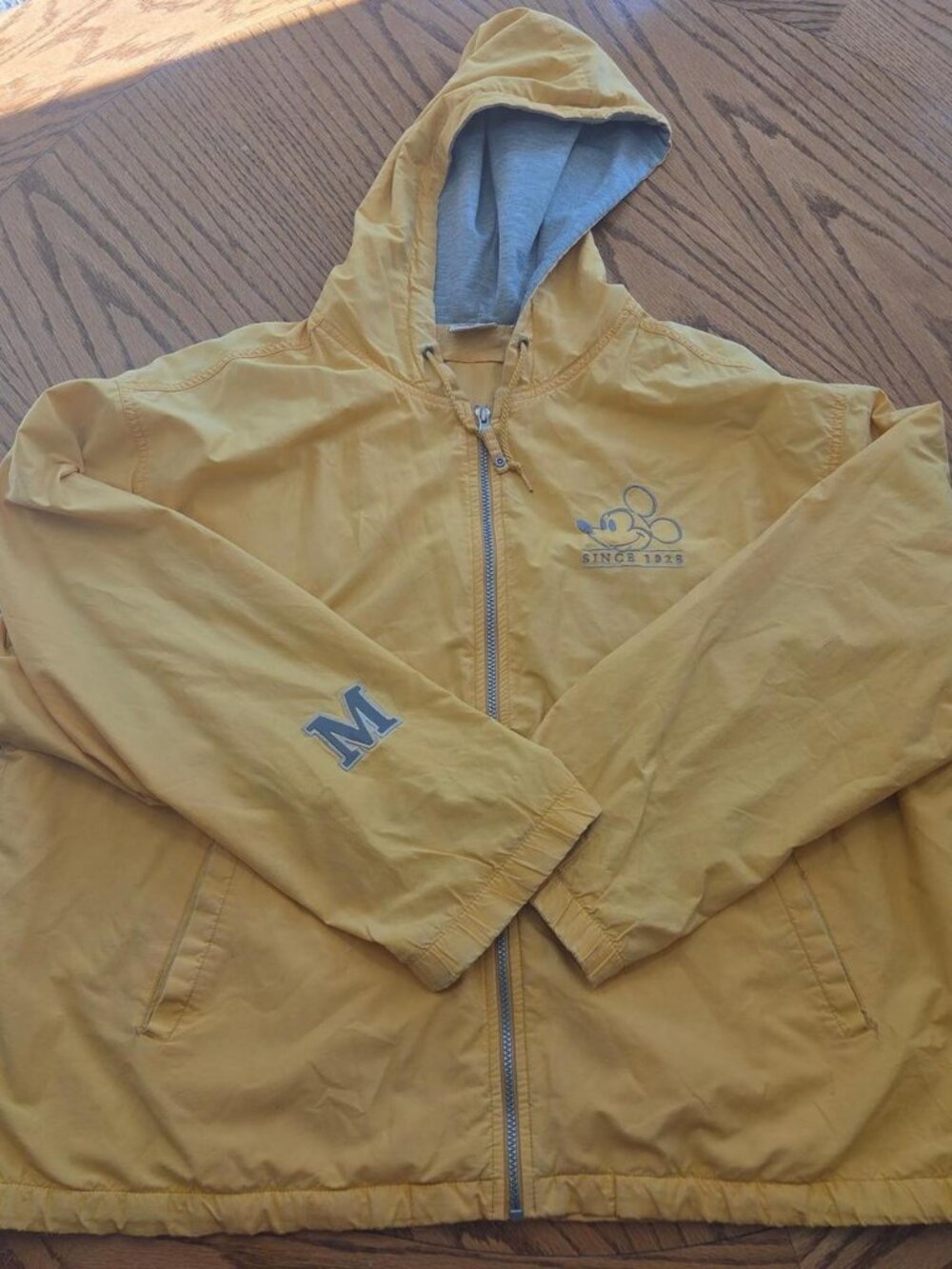 Vintage 90s Disney Store Yellow Mickey Mouse Windbreaker Jacket XL